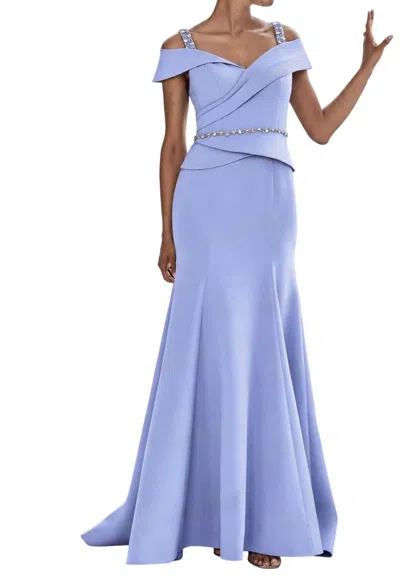Mgny Cold Shoulder Maxi Dress In Periwinkle In Blue
