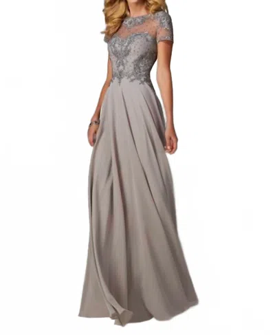 Mgny Evening Dress In Pewter In Silver