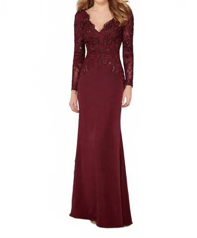 Mgny Evening Gown In Wine In Pink