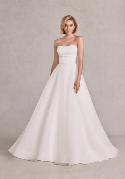 Mgny Madeline Gardner New York 15109 Long Ball Gown Simple Wedding Dress In White