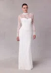Mgny Madeline Gardner New York 2709 Long Sleeve Lace Wedding Dress In White