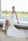 Mgny Madeline Gardner New York 2711 Fitted Slit Long Wedding Dress In White