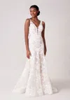 Mgny Madeline Gardner New York 2731 Long Beaded Lace Wedding Dress In White