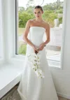 Mgny Madeline Gardner New York 2735 Simple Long Wedding Dress In White