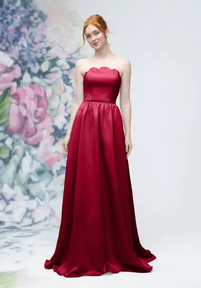 Mgny Madeline Gardner New York 3030019 A Line Corset Long Formal Gown In Red