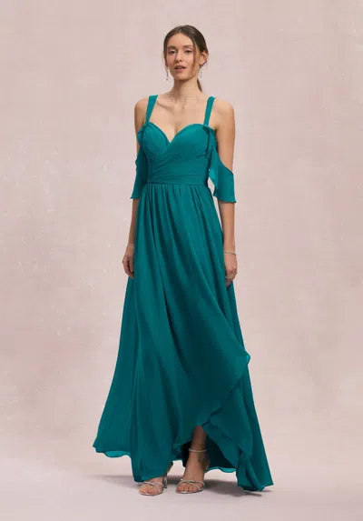 Mgny Madeline Gardner New York 31260 A Line Formal Evening Long Gown In Green