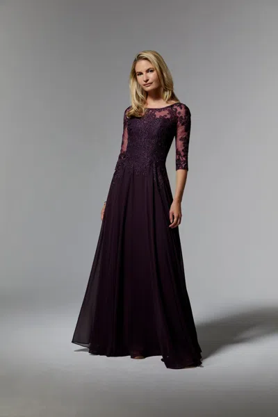 Mgny Madeline Gardner New York 71622 Long Formal Mother Of The Bride Dress In Purple