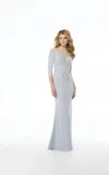 Mgny Madeline Gardner New York 72115 Long Beaded Formal Evening Dress In Silver