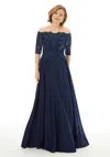 Mgny Madeline Gardner New York 72220 Long Formal Dress In Blue