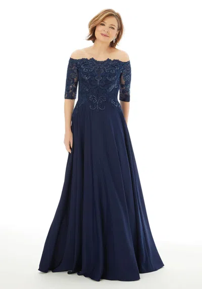 Mgny Madeline Gardner New York 72220 Long Formal Dress In Blue