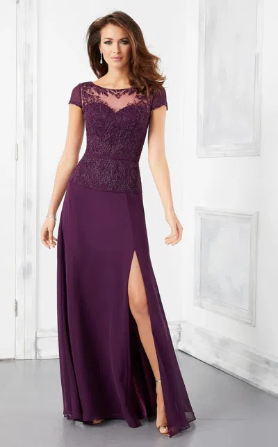 Mgny Madeline Gardner New York 72302 Mother Of The Bride Long Formal A Line Dress In Purple