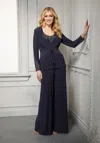 Mgny Madeline Gardner New York 72427 Long Formal Pantsuit In Blue