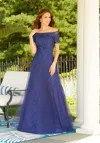 Mgny Madeline Gardner New York 72503 Long Formal Dress In Blue