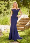Mgny Madeline Gardner New York 72507 Long Formal Dress In Blue