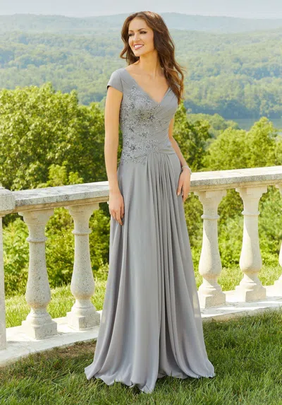 Mgny Madeline Gardner New York 72510 Long Formal Dress In Gray