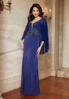 Mgny Madeline Gardner New York 72603 Long Formal Dress In Blue