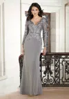 Mgny Madeline Gardner New York 72611 Long Formal Dress In Gray