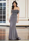Mgny Madeline Gardner New York 72612 Long Formal Dress In Gray