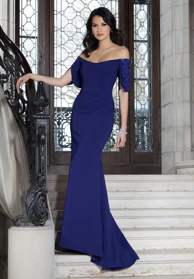 Mgny Madeline Gardner New York 72613 Long Formal Dress In Blue