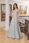 Mgny Madeline Gardner New York 72712 Long Formal Dress In Gray