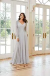 Mgny Madeline Gardner New York 72717 Long Formal Dress In Silver