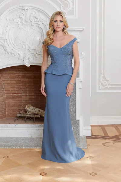 Mgny Madeline Gardner New York 72718 Long Formal Dress In Blue