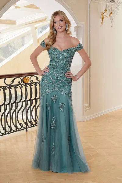 Mgny Madeline Gardner New York 72724 Long Formal Dress In Blue