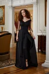 Mgny Madeline Gardner New York 72810 Long Two Piece Formal Evening Dress In Black