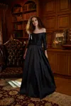 Mgny Madeline Gardner New York 72813 Long Formal Beaded Evening Dress In Black