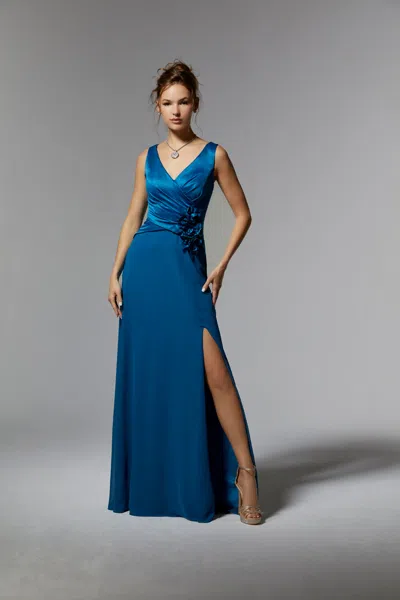 Mgny Madeline Gardner New York 72903 Formal Evening Long Gown In Blue