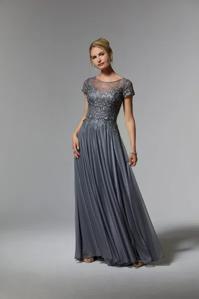 Mgny Madeline Gardner New York 72905 Long Mother Of The Bride Formal Dress In Gray