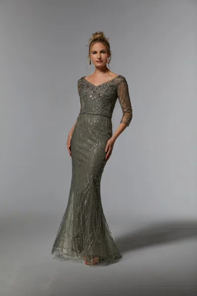 Mgny Madeline Gardner New York 72933 Long Mother Of The Bride Formal Dress In Green