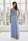 Mgny Madeline Gardner New York 73105 Long Formal Beaded Evening Dress In Purple