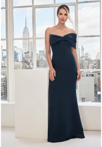 Mgny Madeline Gardner New York 73114 Long Formal Evening Dress In Blue