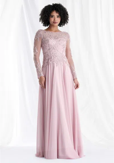Mgny Madeline Gardner New York 73169 Long Mother Of The Bride Formal Dress In Pink