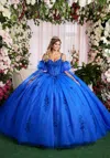Mgny Madeline Gardner New York 89504 Long Glitter Ball Gown Corset Quinceanera Dress In Blue