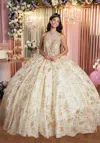 Mgny Madeline Gardner New York 89514 Long Ball Gown Beaded Applique Quinceanera Dress In Animal Print