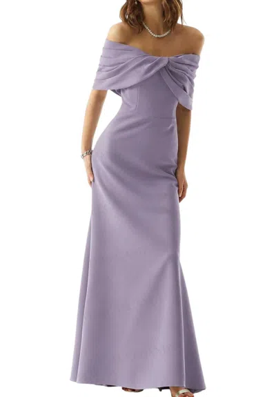 Mgny Off Shoulder Sheath Evening Maxi Dress In Lavender In Purple