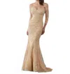 Mgny Off Shoulder Sweetheart Neckline Gown In Champagne