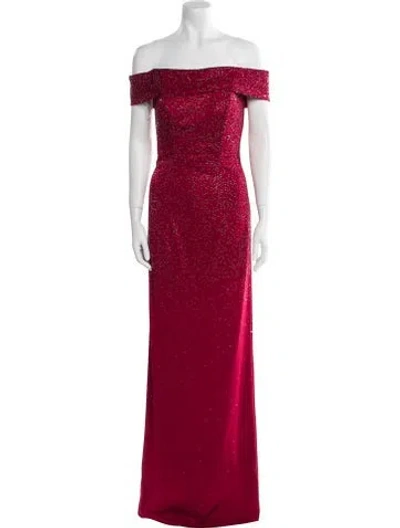Pre-owned Mgny Off-the-shoulder Long Dress W/ Tags In Red