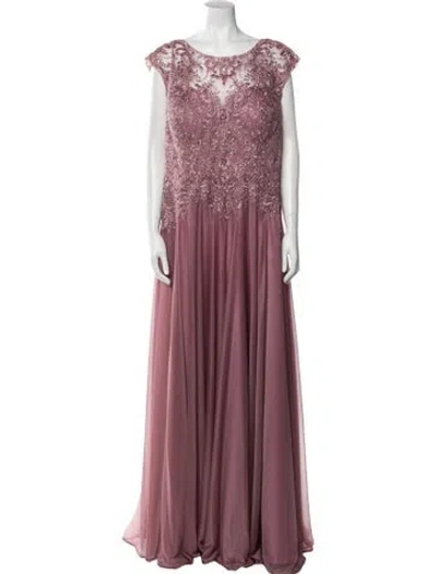 Pre-owned Mgny Scoop Neck Long Dress In Pink