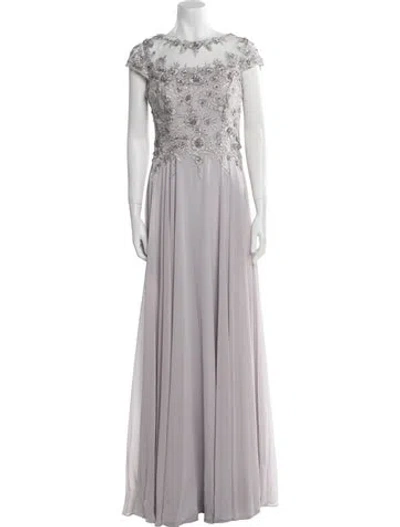 Pre-owned Mgny Scoop Neck Long Dress W/ Tags In Gray