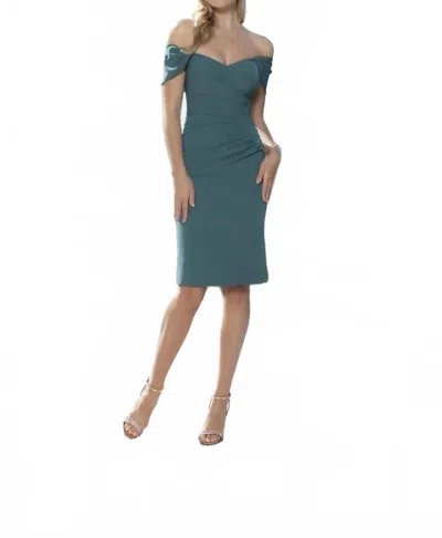 Mgny Short Cocktail Dress In Jade In Blue
