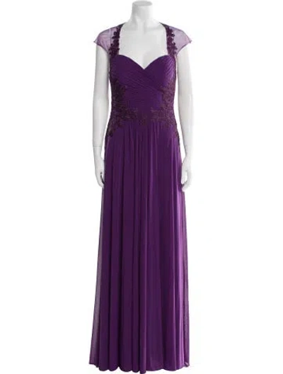 Pre-owned Mgny Square Neckline Long Dress W/ Tags In Purple