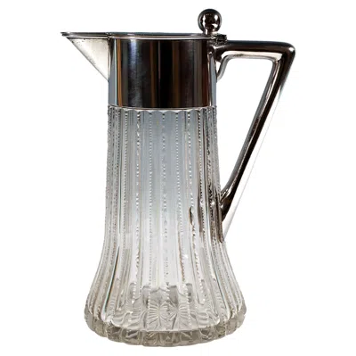 Pre-owned M.h. Wilkens & Söhne Finely Cut Glass Decanter With Silver Mount, Wilkens & Sons Germany, 1909