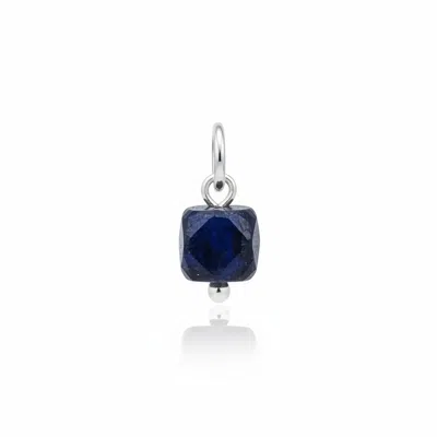 Mhart Women's Blue Raw Sapphire Charm - Sterling Silver