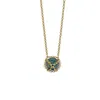Mhart Women's Gold Caged Brass Gemstone Sphere Necklace