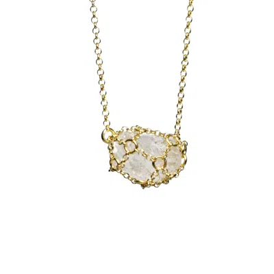 Mhart Women's Gold Caged Quartz Necklace I V
