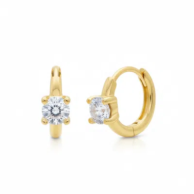 Mhart Women's Moissanite Large Diamond Clicker Hoop – Precision Hinged Earrings - Gold