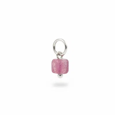 Mhart Women's Red / Silver Raw Ruby Charm - Sterling Silver In Pink